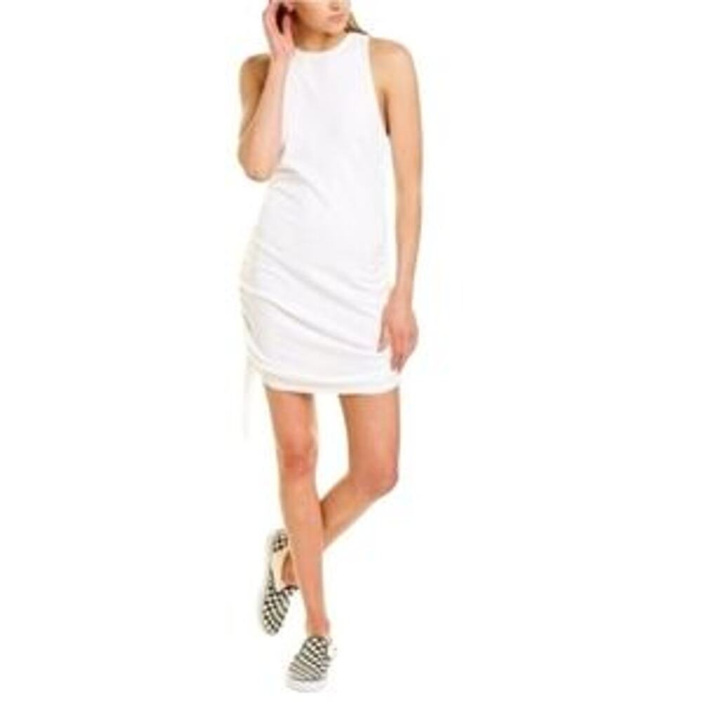 525 America White Side Ruched Dress Size Medium NWT